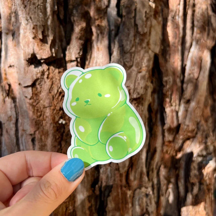 Stick With Finn Green Gummy Bear Sticker