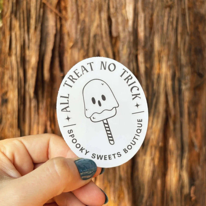 Stick With Finn "All Treat No Trick" Spooky Sweets Boutique Sticker