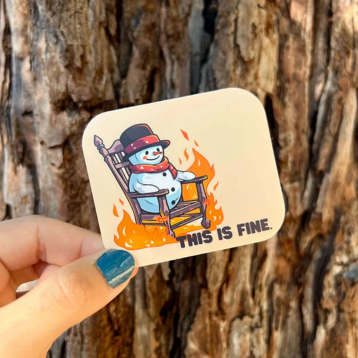 Stick With Finn "This is Fine" Snowman Sticker