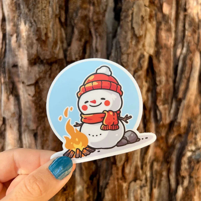 Stick With Finn Snowman By the Fire Sticker