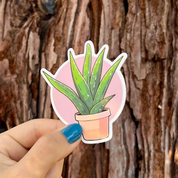 Stick With Finn Aloe Plant Sticker