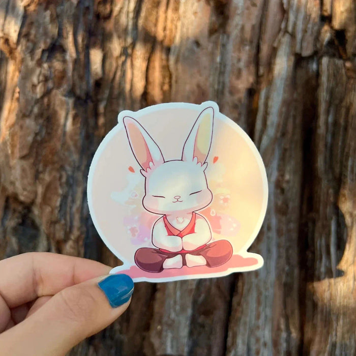 Stick With Finn Yoga Bunny Sticker