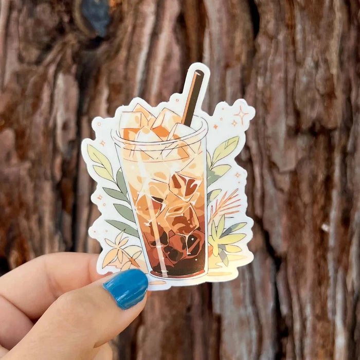 Stick With Finn Iced Latte Sticker