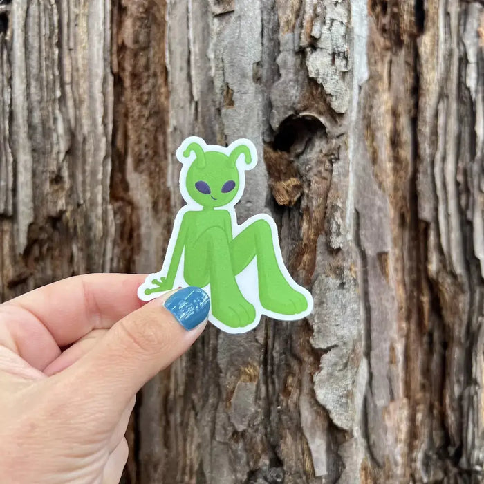 Stick With Finn Green Alien Sticker