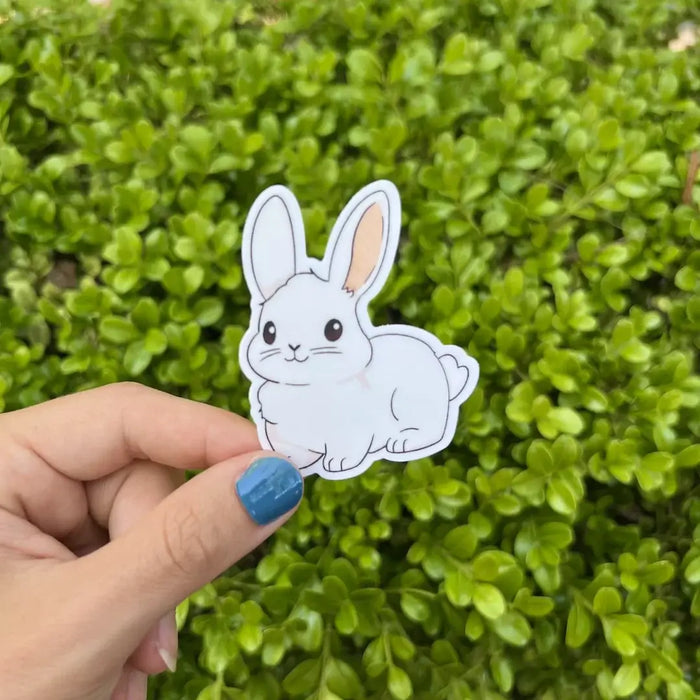 Stick With Finn White Cottontail Rabbit Sticker