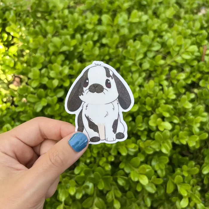 Stick With Finn Black Holland Lop Sticker