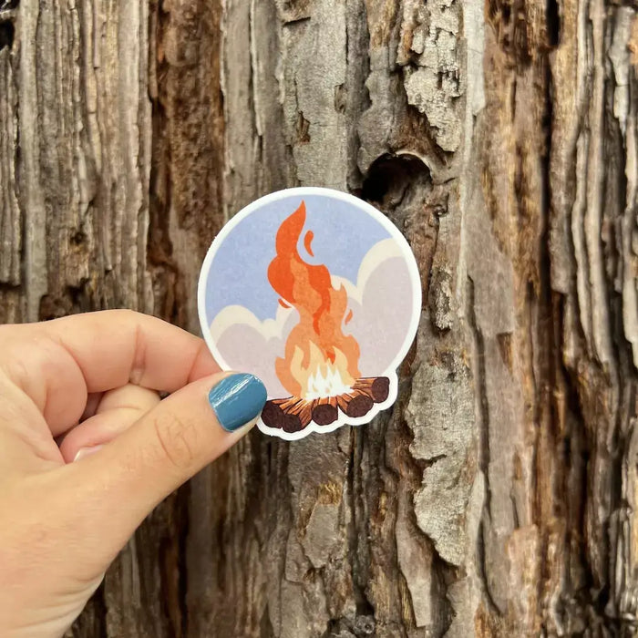 Stick With Finn Cloudy Campfire Sticker