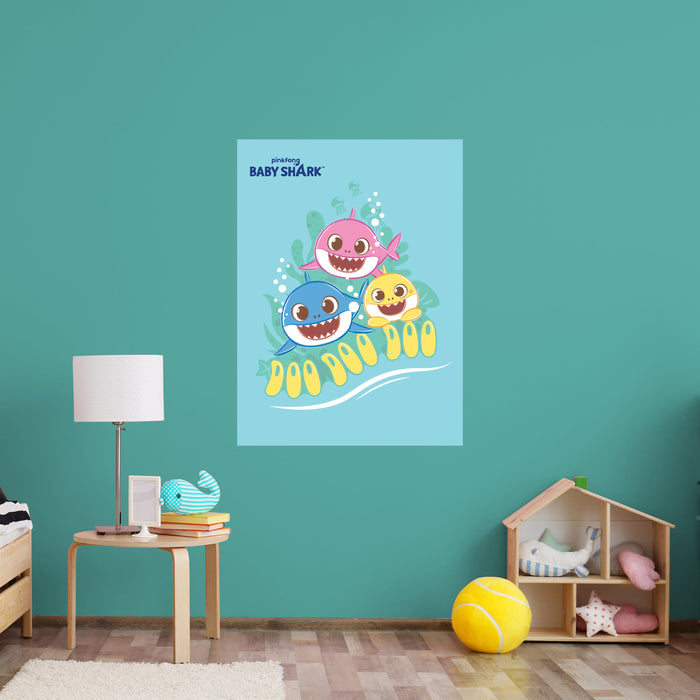 Fathead Baby Shark: Let's Blow Bubbles Poster - Officially Licensed Nickelodeon Removable Adhesive Decal