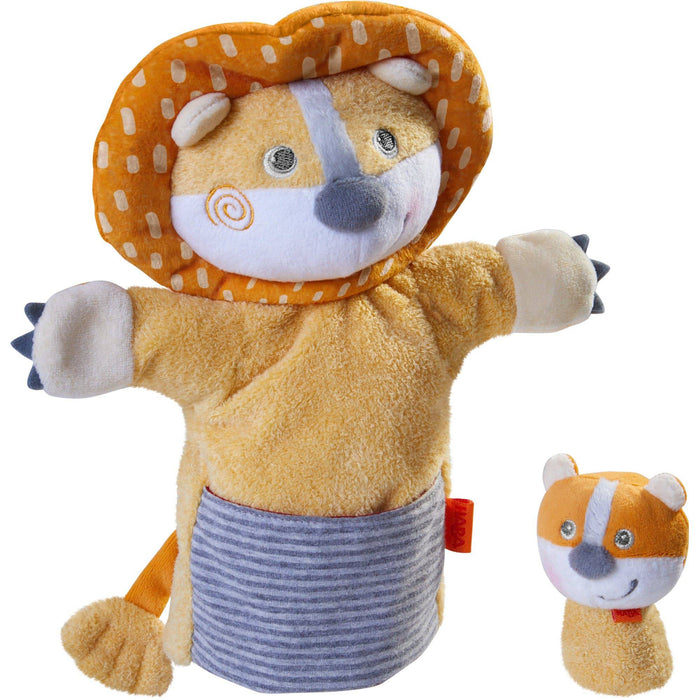 HABA Glove Puppet Lion With Baby Cub Finger Puppet