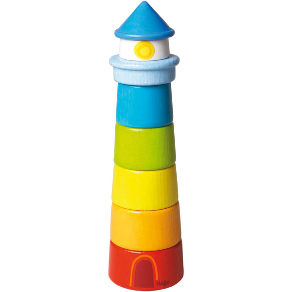 HABA Lighthouse Wooden Rainbow Stacker