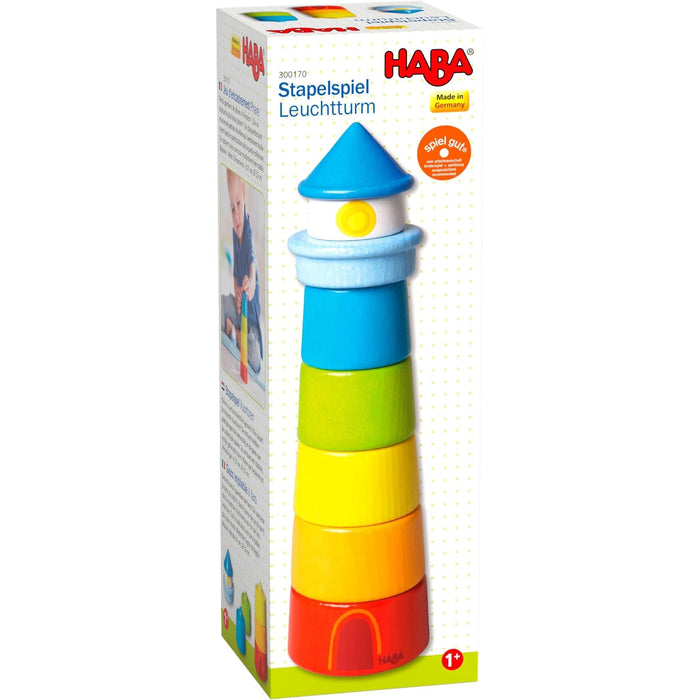 HABA Lighthouse Wooden Rainbow Stacker