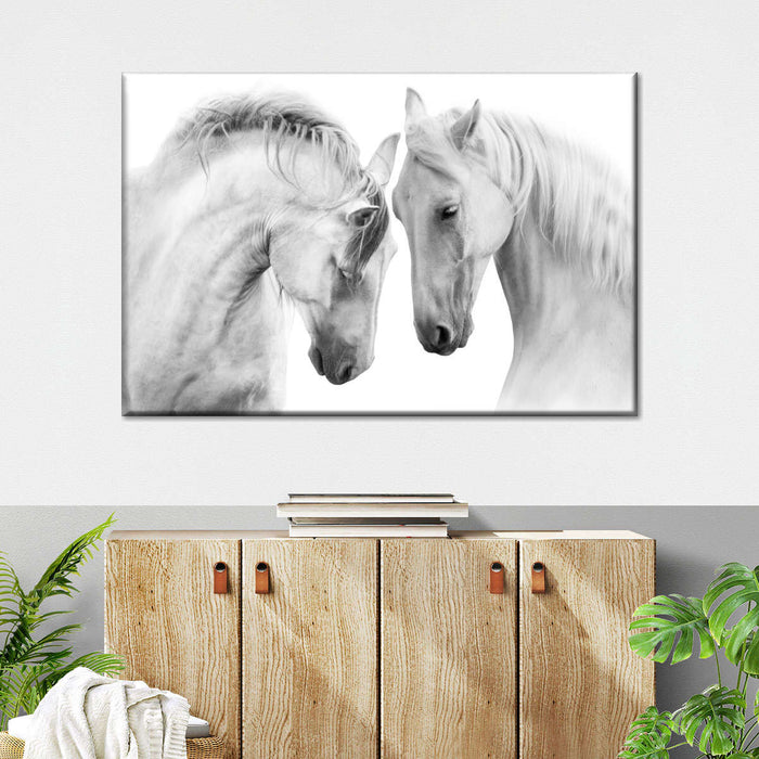 ElephantStock White Horse Couple Wall Art