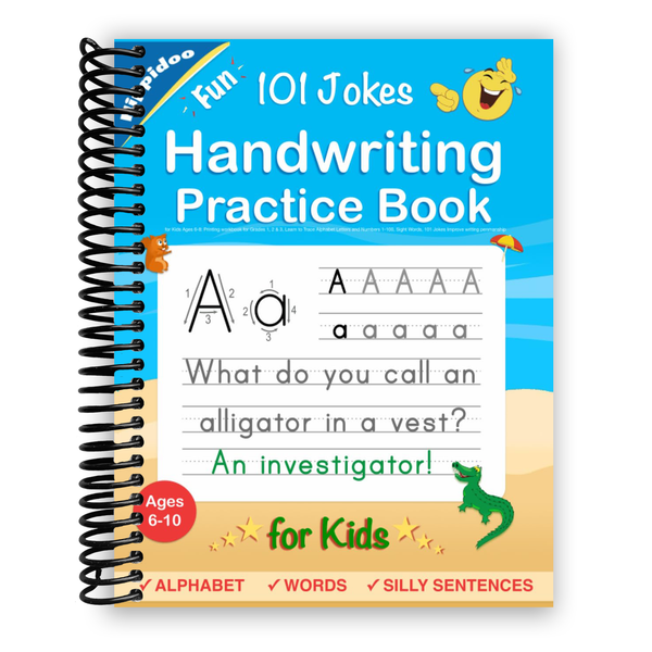 Lay it Flat Handwriting Practice Book for Kids Ages 6-10: (Spiral Bound)