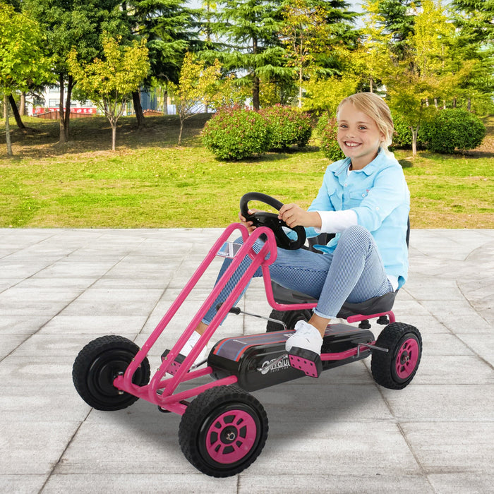 Hauck Lightning Ergonomic Pedal Ride On Go Kart Toys for Boys and Girls, Pink