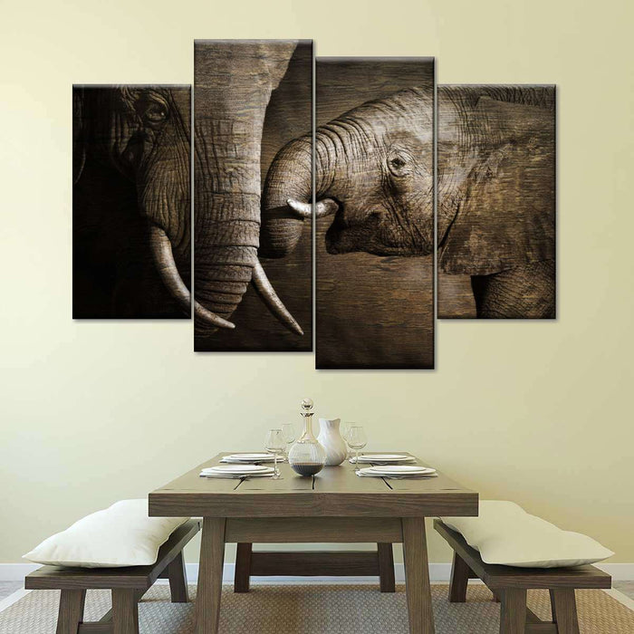 ElephantStock Affectionate Elephants Wall Art