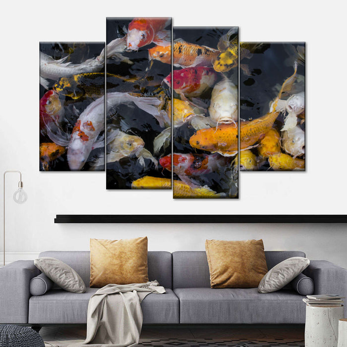 ElephantStock Abundant Koi Fish Wall Art