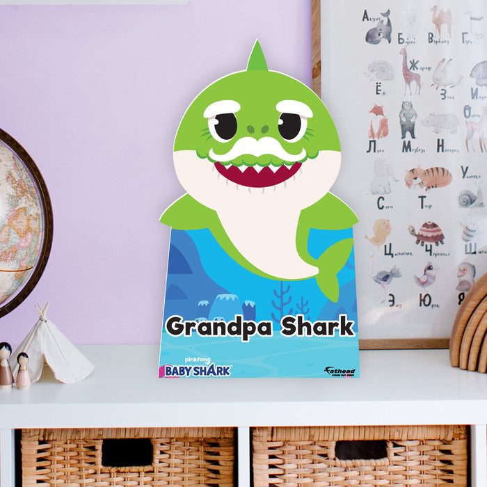 Fathead Baby Shark: Grandpa Shark Mini Cardstock Cutout - Officially Licensed Nickelodeon Stand Out