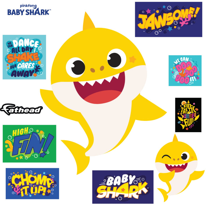 Fathead Baby Shark: Baby Shark RealBig - Officially Licensed Nickelodeon Removable Adhesive Decal