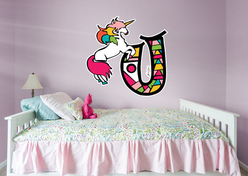 Fathead Dream Big Art: U For Unicorn Icon - Officially Licensed Juan de Lascurain Removable Adhesive Decal