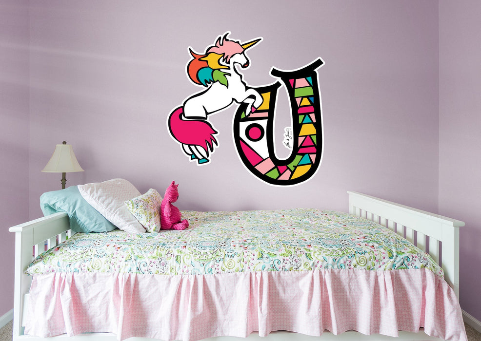 Fathead Dream Big Art: U For Unicorn Icon - Officially Licensed Juan de Lascurain Removable Adhesive Decal