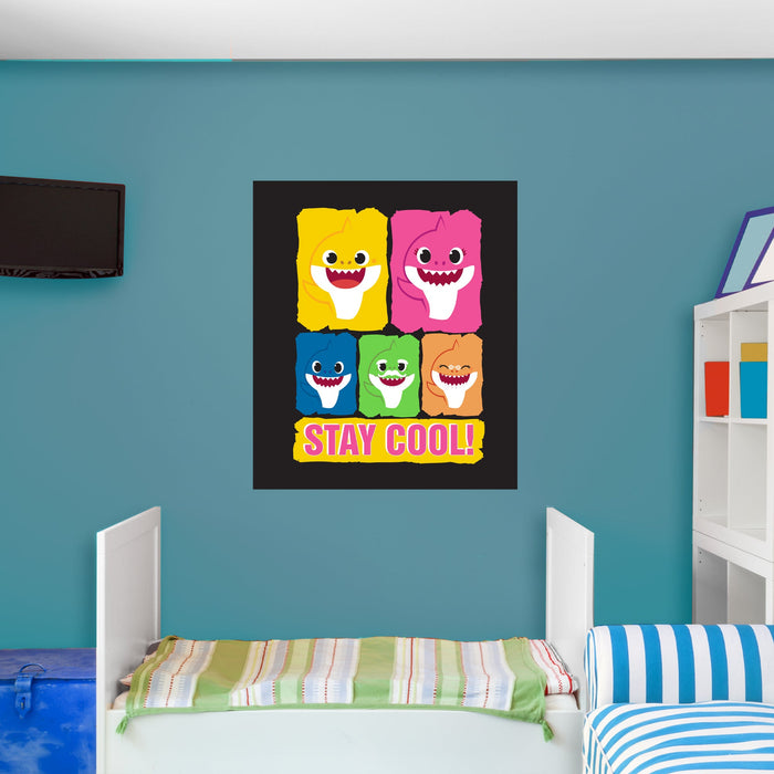 Fathead Baby Shark: Stay Cool Poster - Officially Licensed Nickelodeon Removable Adhesive Decal