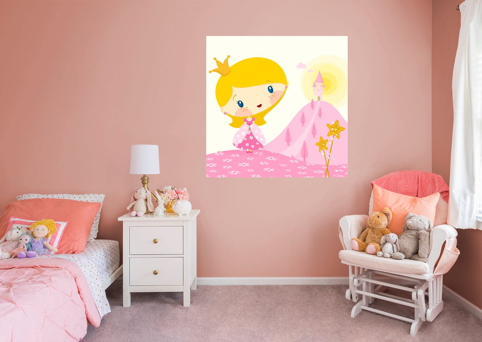 Fathead Nursery: Pink Land Mural - Removable Wall Adhesive Decal