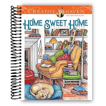 Lay it Flat Creative Haven Home Sweet Home Coloring Book (Spiral Bound)