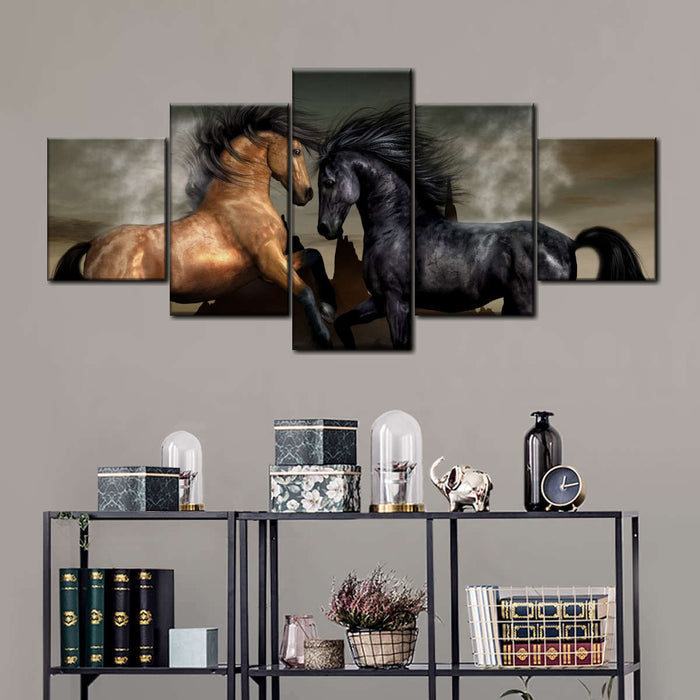 ElephantStock Clashing Wild Horses Wall Art