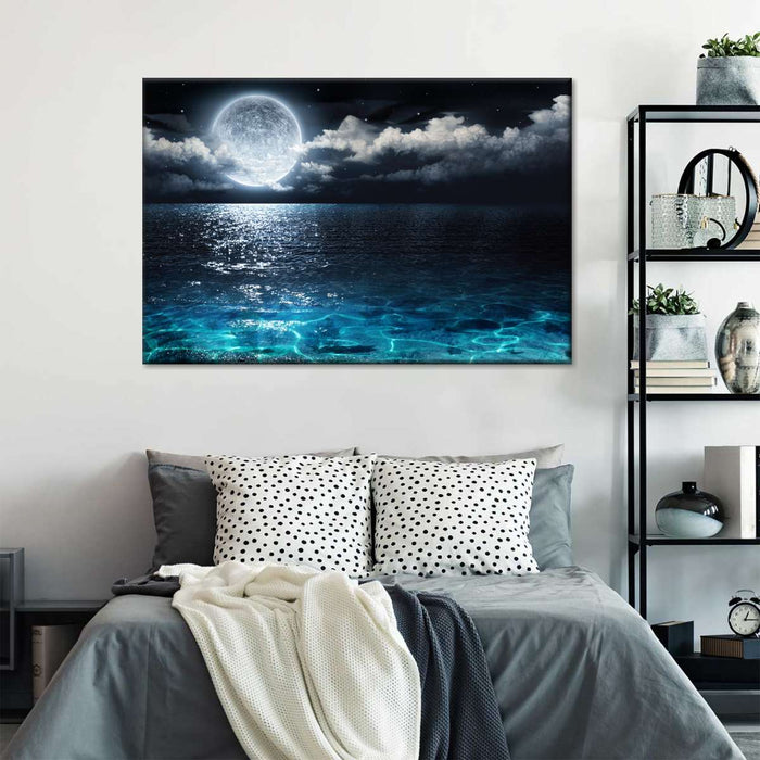 ElephantStock Romantic Full Moon Wall Art