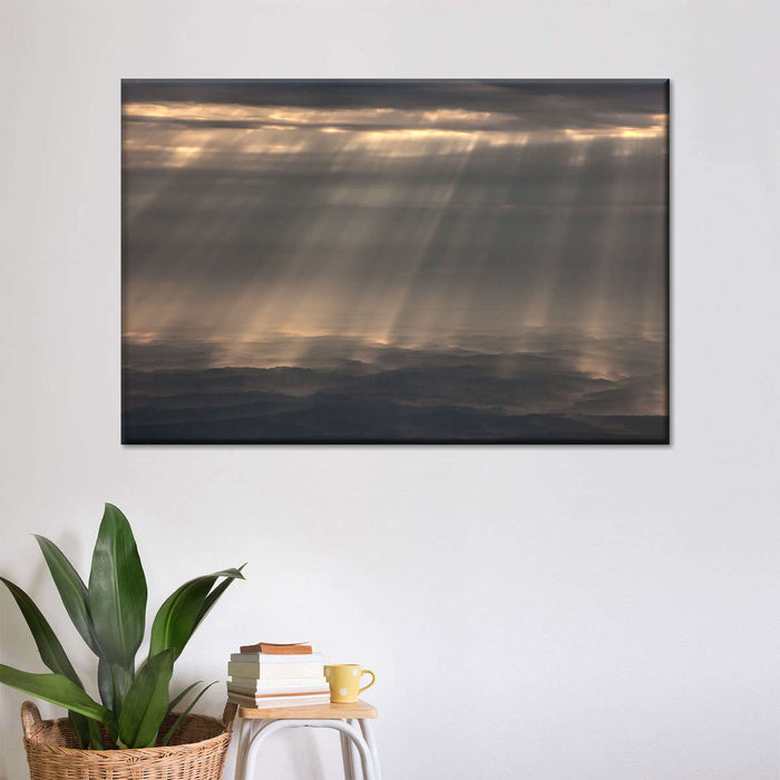 ElephantStock Sunrays And Cloudy Sky Wall Art