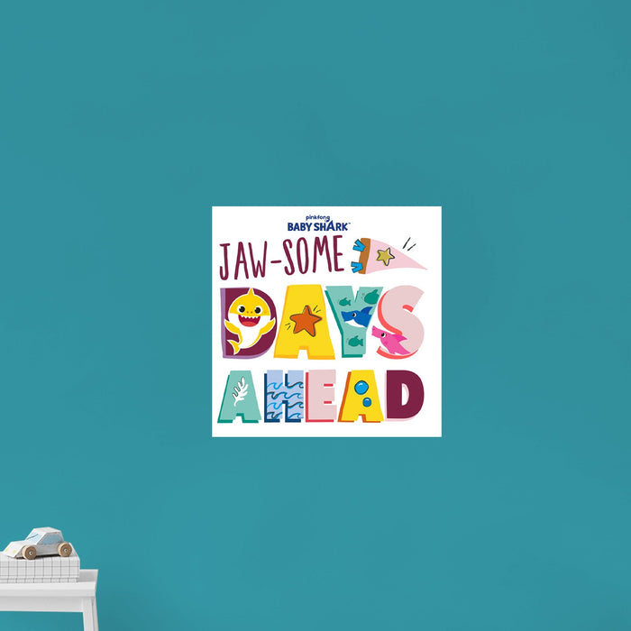 Fathead Baby Shark: Totally Jawsome Poster - Officially Licensed Nickelodeon Removable Adhesive Decal
