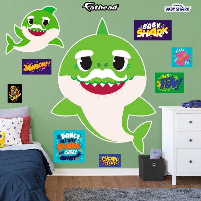 Fathead Baby Shark: Grandpa Shark RealBig - Officially Licensed Nickelodeon Removable Adhesive Decal