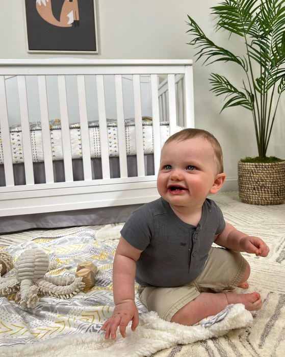 LushDecor Hygge Geo Reversible Soft & Plush Oversized Baby Blanket