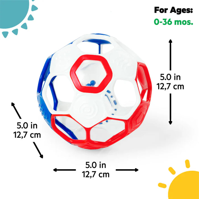 Bright Starts Oball Grippin’ Goals™ Rattle Ball – Red, White & Blue