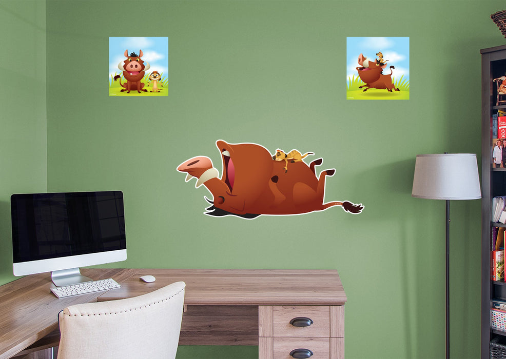 Fathead The Lion King: Timon and Pumba Kids Nap Time - Officially Licensed Disney Removable Wall Adhesive Decal