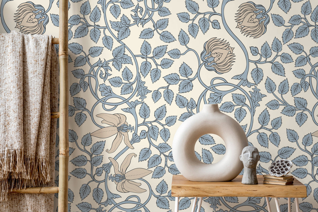 Ondecor Light Blue William Morris Peel and Stick Removable Wallpape Room Decor - D506