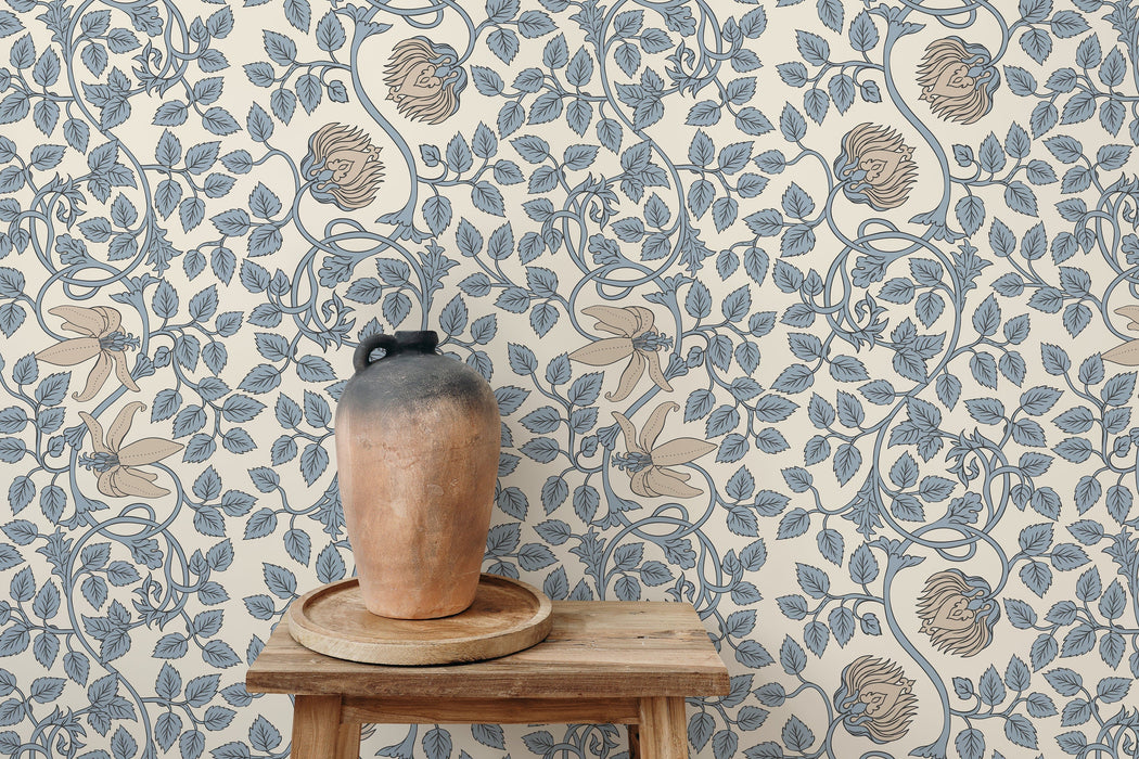 Ondecor Light Blue William Morris Peel and Stick Removable Wallpape Room Decor - D506