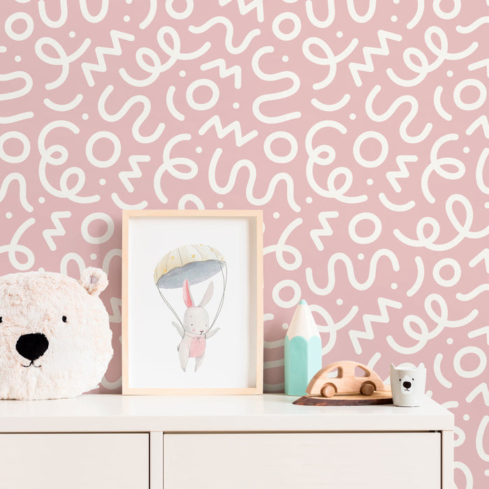 Ondecor Pink Abstract Wallpaper Nursery Wallpaper Modern Wallpaper Peel and Stick Wallpaper Home Decor - D577