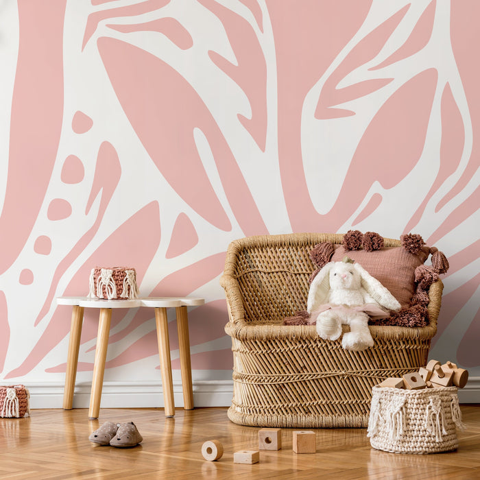 Ondecor Pink Abstract Art Wallpaper Large Modern Wallpaper Peel and Stick and Traditional Wallpaper - D635