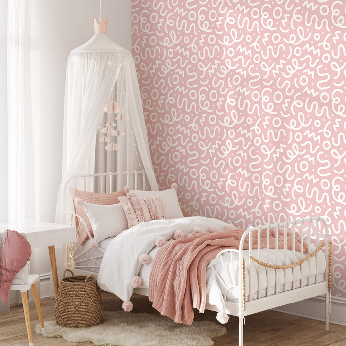 Ondecor Pink Abstract Wallpaper Nursery Wallpaper Modern Wallpaper Peel and Stick Wallpaper Home Decor - D577