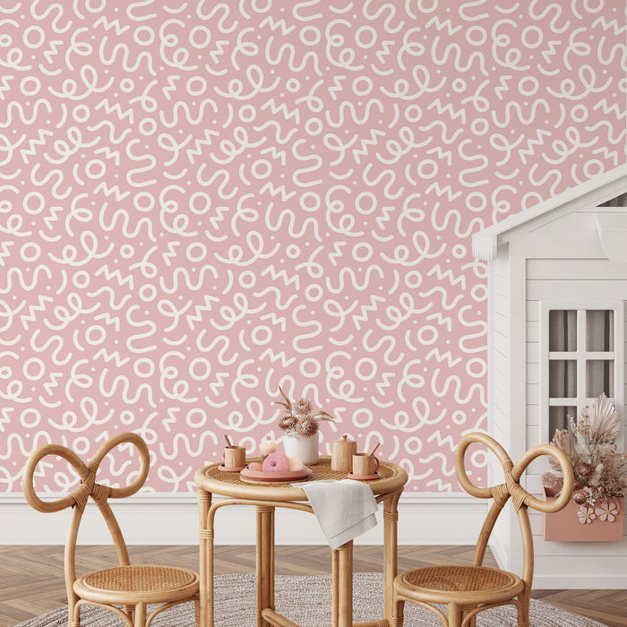 Ondecor Pink Abstract Wallpaper Nursery Wallpaper Modern Wallpaper Peel and Stick Wallpaper Home Decor - D577