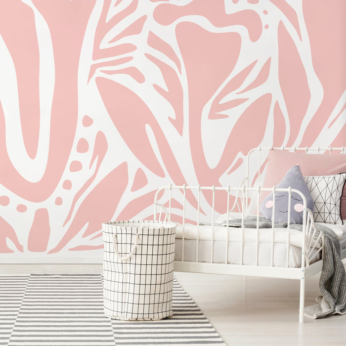 Ondecor Pink Abstract Art Wallpaper Large Modern Wallpaper Peel and Stick and Traditional Wallpaper - D635