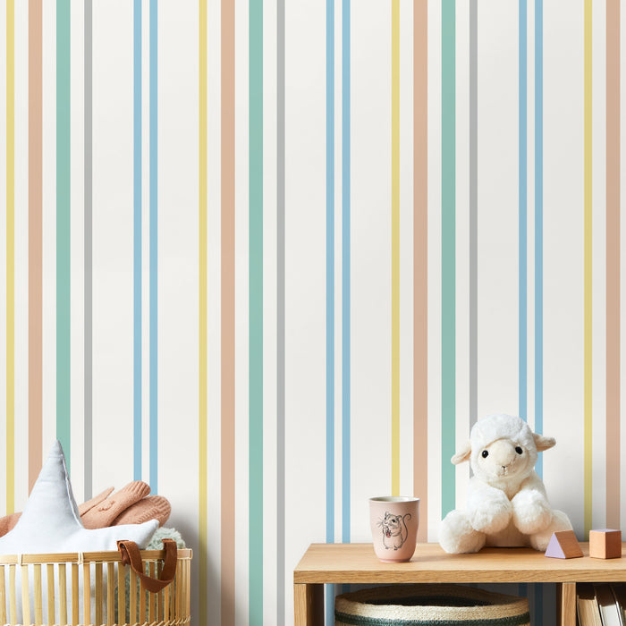 Ondecor Colorful Striped Farmhouse Wallpaper Peel and Stick and Traditional Wallpaper - D786