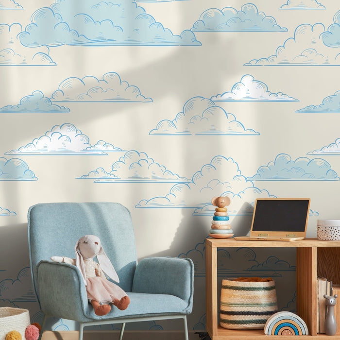 Ondecor Removable Wallpaper Peel and Stick Wallpaper Wall Paper Wall Mural - Clouds Wallpaper - A579