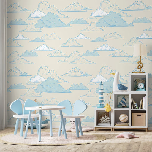 Ondecor Removable Wallpaper Peel and Stick Wallpaper Wall Paper Wall Mural - Clouds Wallpaper - A579