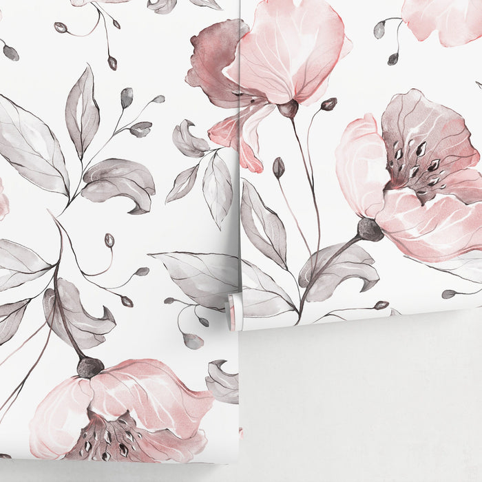 Ondecor Removable Wallpaper Peel and Stick Wallpaper Wall Paper Wall Mural - Vintage Floral Wallpaper  - A477