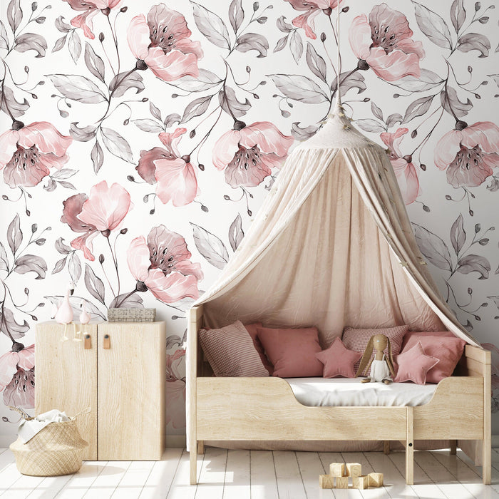 Ondecor Removable Wallpaper Peel and Stick Wallpaper Wall Paper Wall Mural - Vintage Floral Wallpaper  - A477