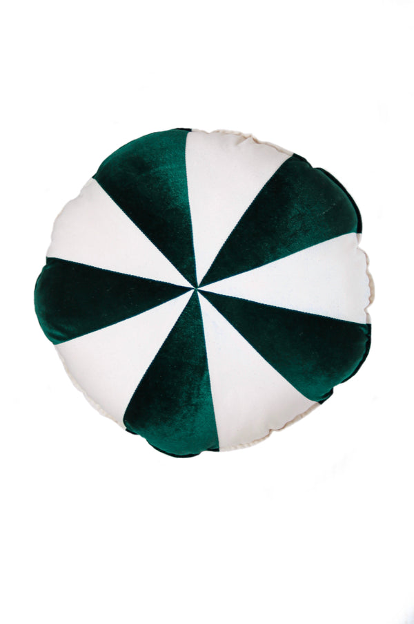 Moi Mili “Green Circus” Round Patchwork Pillow