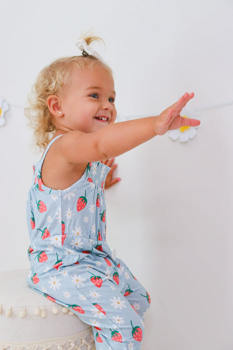 Dream Big Little Co Berry Sweet DreamZzz Smocked Jumpsuit