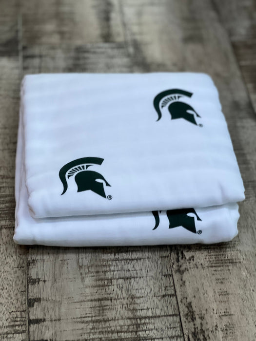 Three Little Anchors Michigan State University Four Layer Muslin Blanket